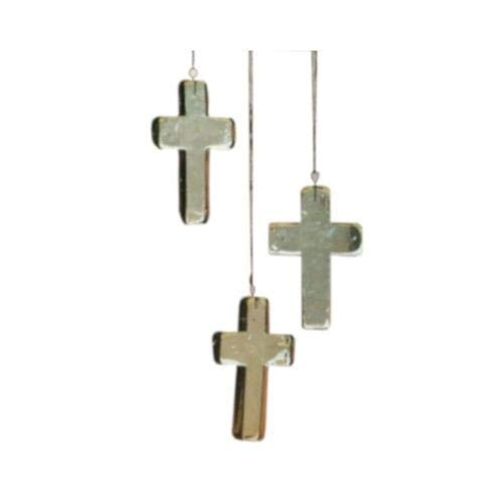 Ornamento suspenso Kalalou Glass Cross Sun Catcher 7,5 cm