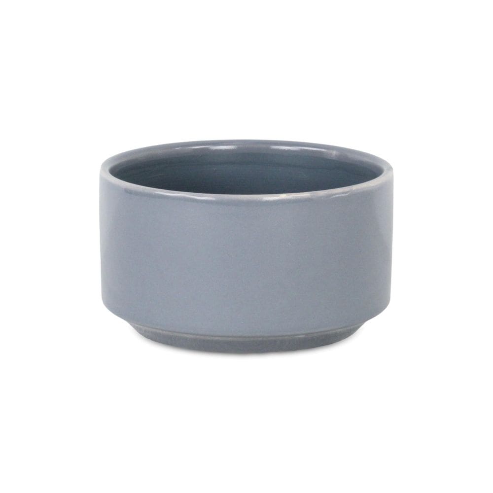 Vaso pequeno e redondo de cerâmica cinza Elegora da Planter Cheung