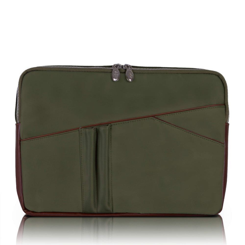 Capa para notebook McKlein Crescent 14” em nylon e couro verde