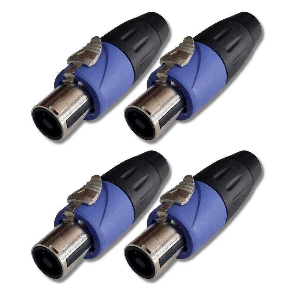 Kit 4 Plug Conector Speakon Reforçado 4 Pinos Soundking