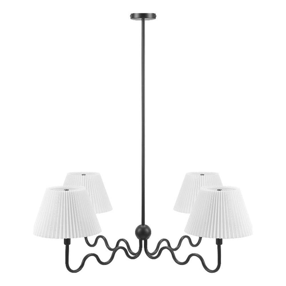 Luminária Modway Wave 4-Light Pendant preta 127x127x119cm