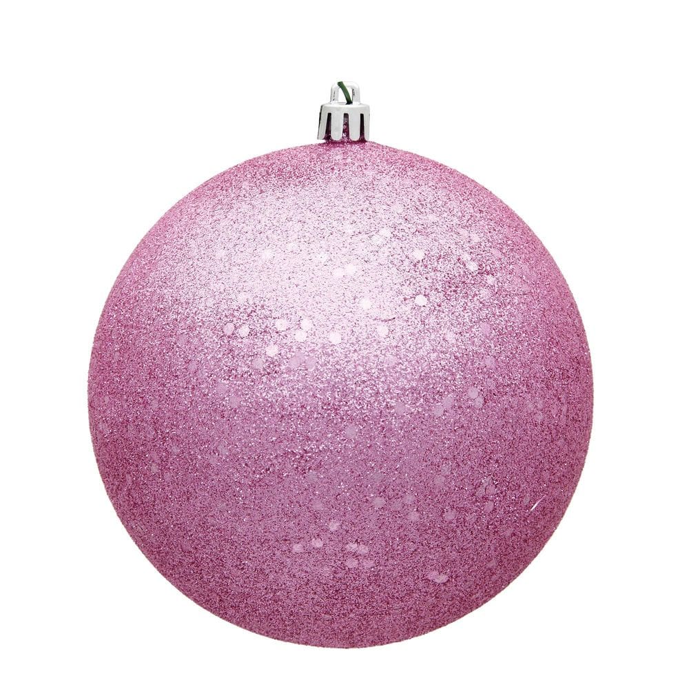 Enfeite suspenso Vickerman, bola de lantejoulas rosa de 25 cm