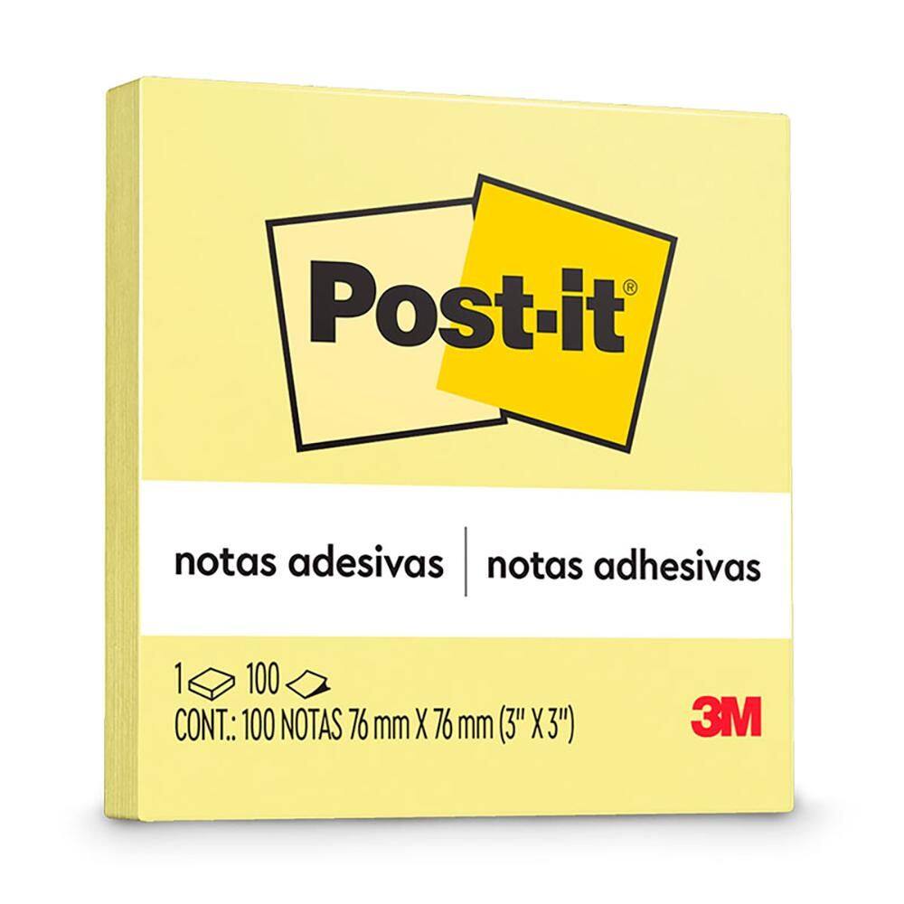 Bloco Post it amarelo 76x76mm 100 fls 3M