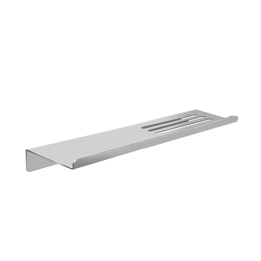 Prateleira Suporte Reto Banheiro Escovado Grega Inox 30Cm