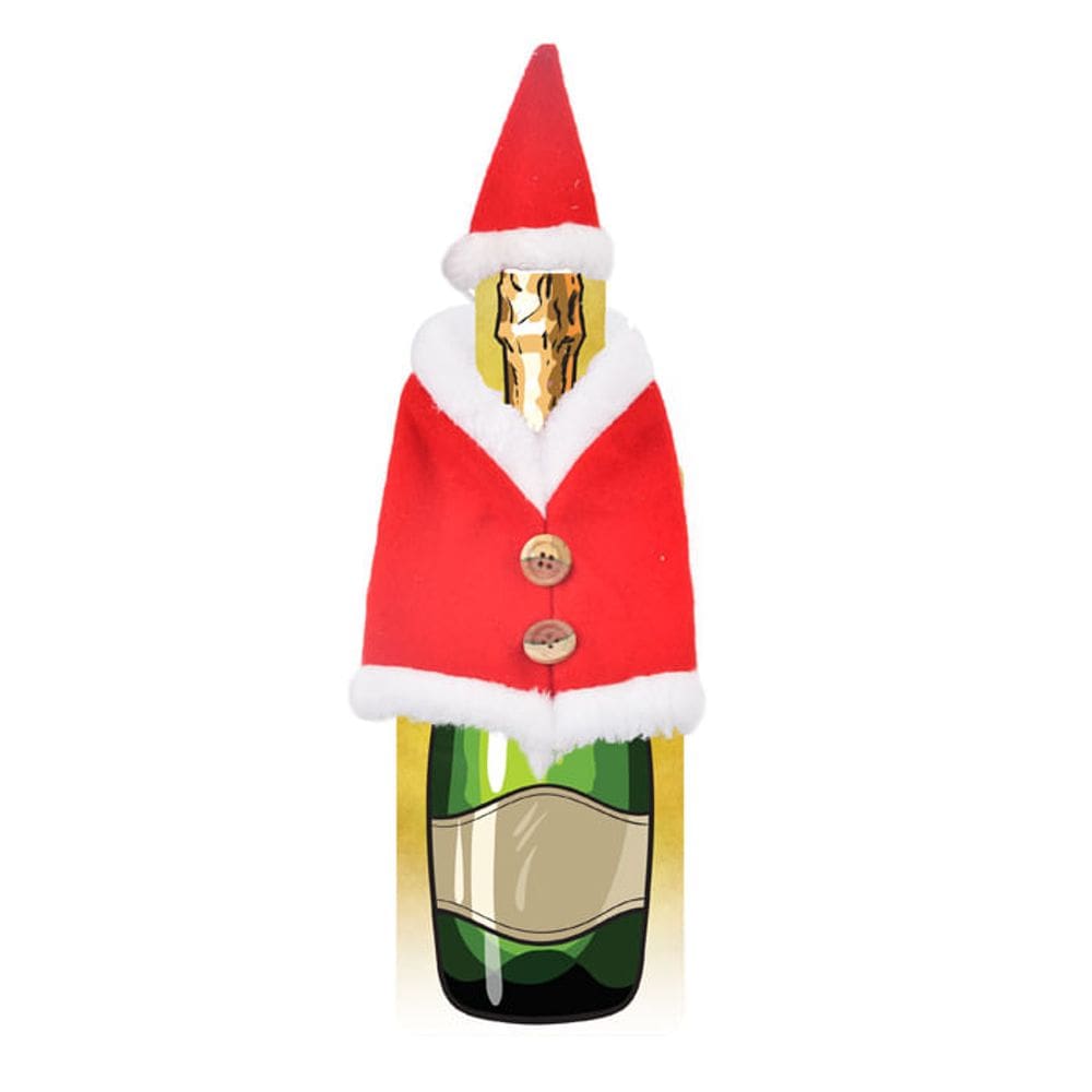 Enfeite de Garrafa Roupa de Papai Noel