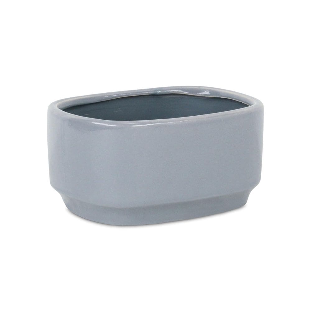 Vaso cinza grande de cerâmica Elegora da Planter Cheung