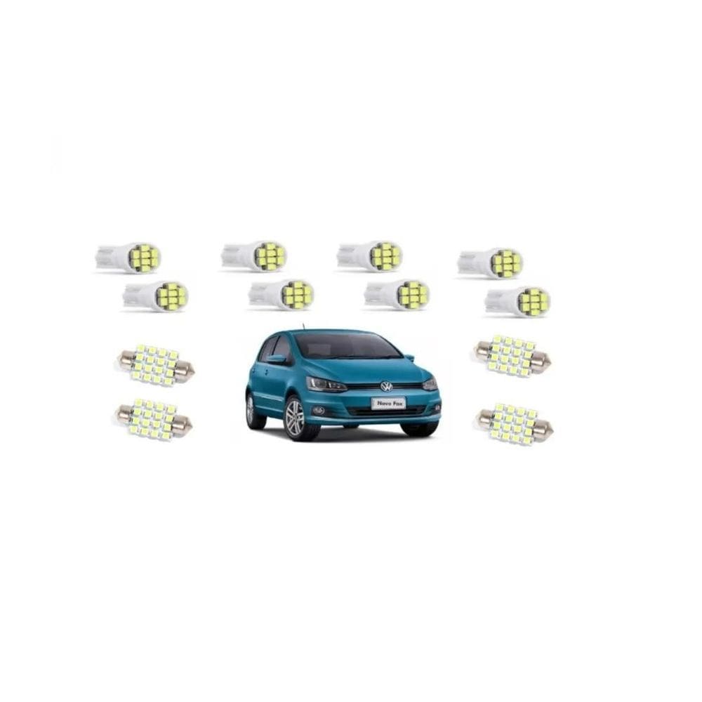 Led Pingo E Torpedo Vw Fox 2g Farolete Placa Teto Ré Kit