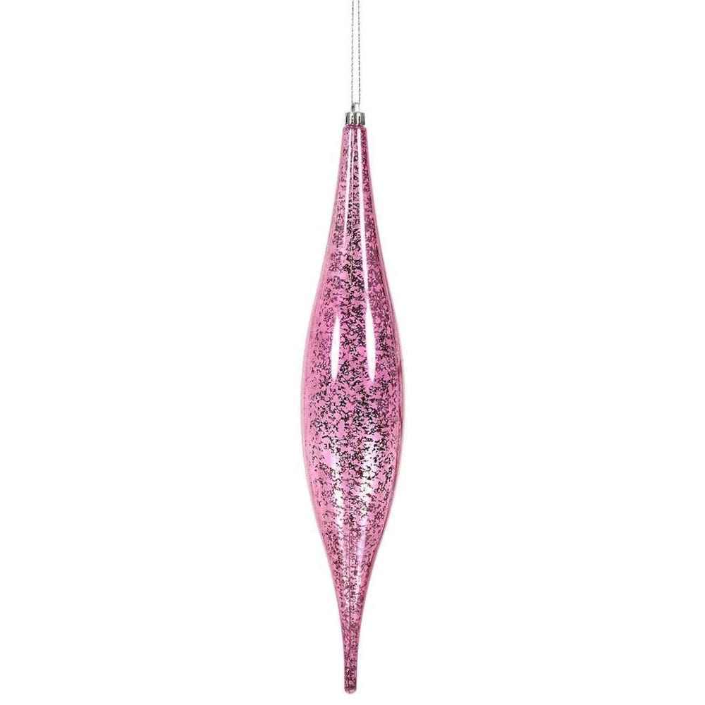Enfeite suspenso Vickerman, 33 cm, rosa Mercury Raindrop, pacote com 2