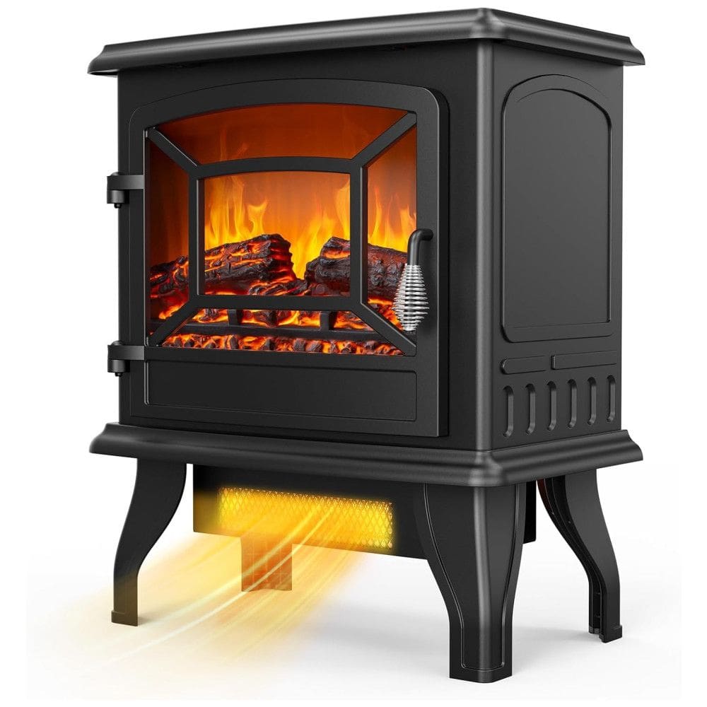 Lareira Elétrica com Chamas 3D Ajustável, 1400W, 110v, ROVSUN SF507 17, Preto