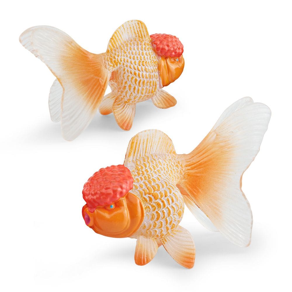 Estatueta realista de peixe dourado em PVC Oranda Fish de 8 cm para crianças