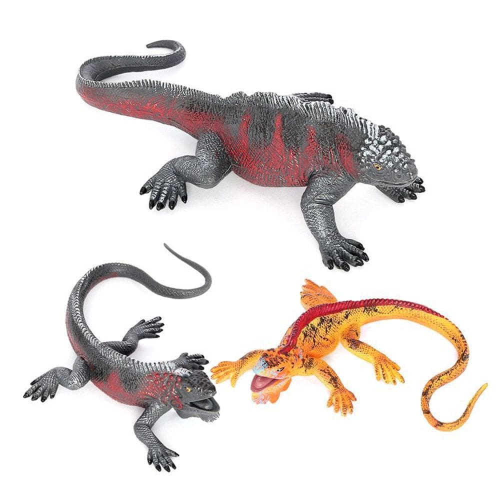 Conjunto de bonecos realista Lizard PVC Marine Iguana & Reptile Kids