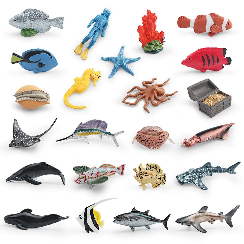 Conjunto de bonecos de animais oceânicos, 23 peças, modelos de vida marinha em PVC