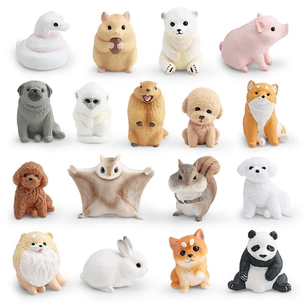 Conjunto de figuras de animais realistas, 17 peças de brinquedo infantil em miniatura de PVC