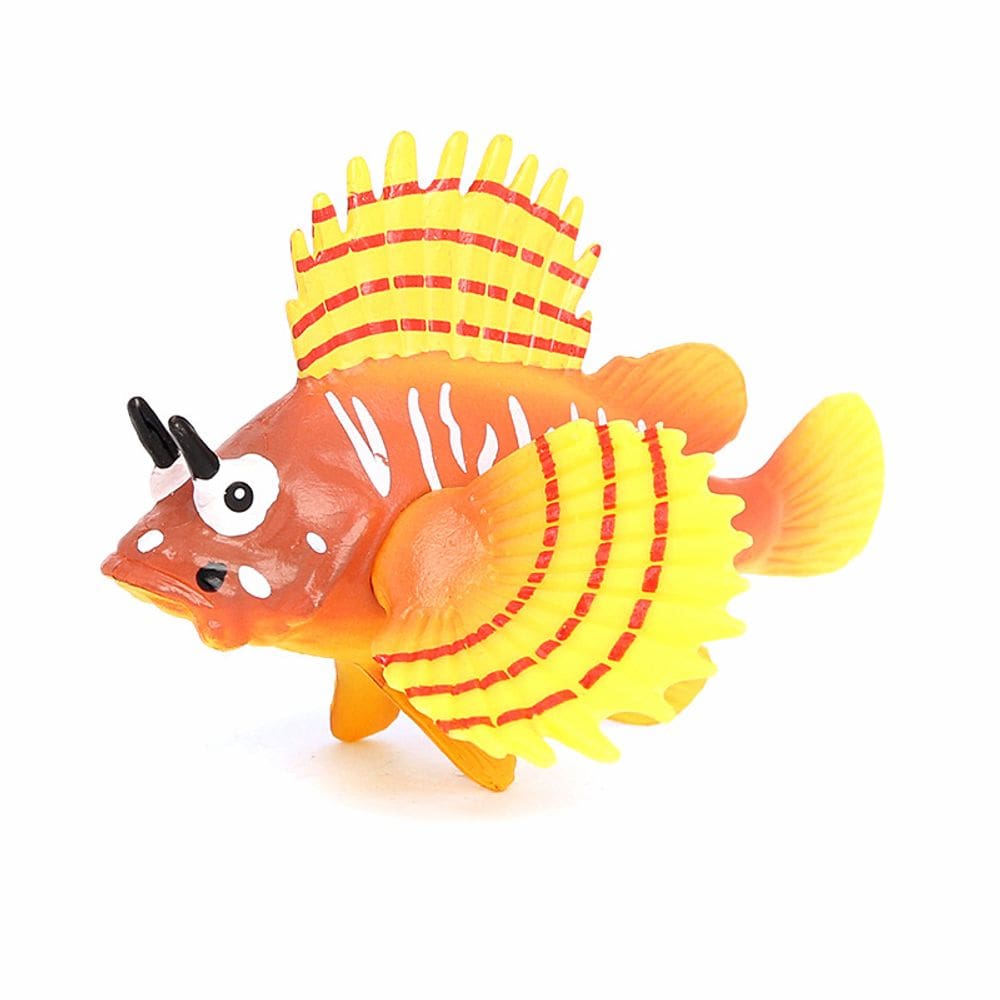 Estatueta realista de peixe-leão em PVC, modelo animal oceânico, brinquedo infantil