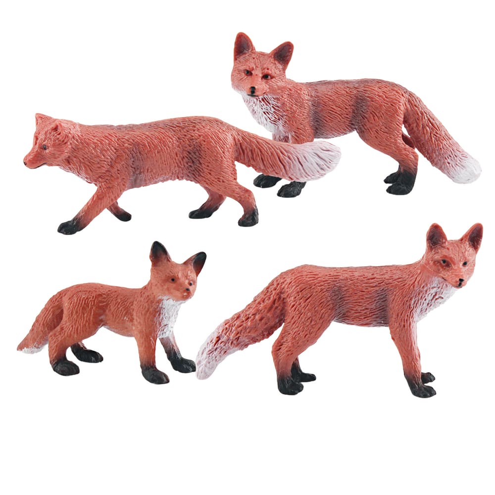 Conjunto de estatuetas realistas Red Fox PVC Woodland Animal Kids 3+