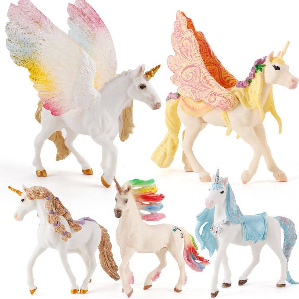 Conjunto de estatuetas Magical Unicorn, 5 peças de PVC para crianças a partir de 3 anos