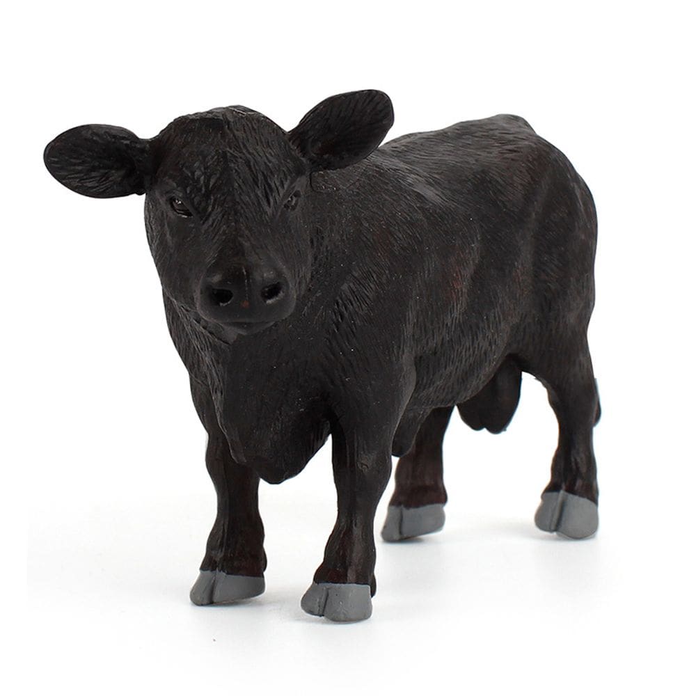 Estatueta realista Black Angus Bull PVC Wild Cow modelo 12,5 cm