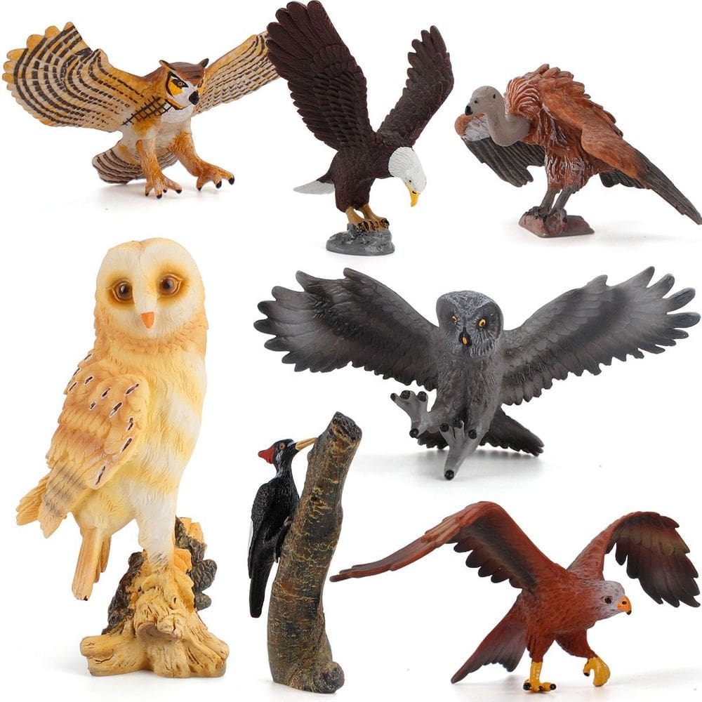 Conjunto de bonecos realista Bird of Prey, 7 peças de PVC para crianças a partir de 3 anos