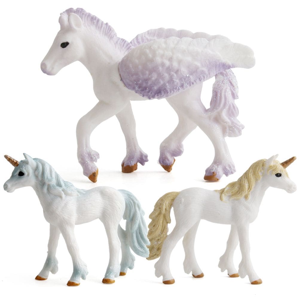 Conjunto de estatuetas Magical Unicorn, 3 peças de PVC para crianças a partir de 3 anos