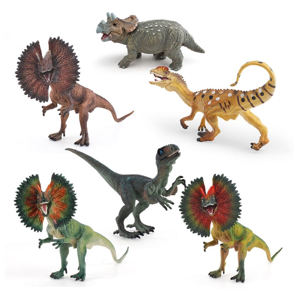 Conjunto de bonecos de dinossauro, 6 peças de PVC Jurassic Dino Models Kids 3+