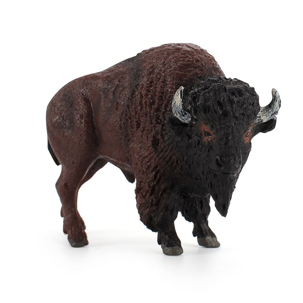 Estatueta American Bison Wild Buffalo com bezerro em PVC de 10,3 cm