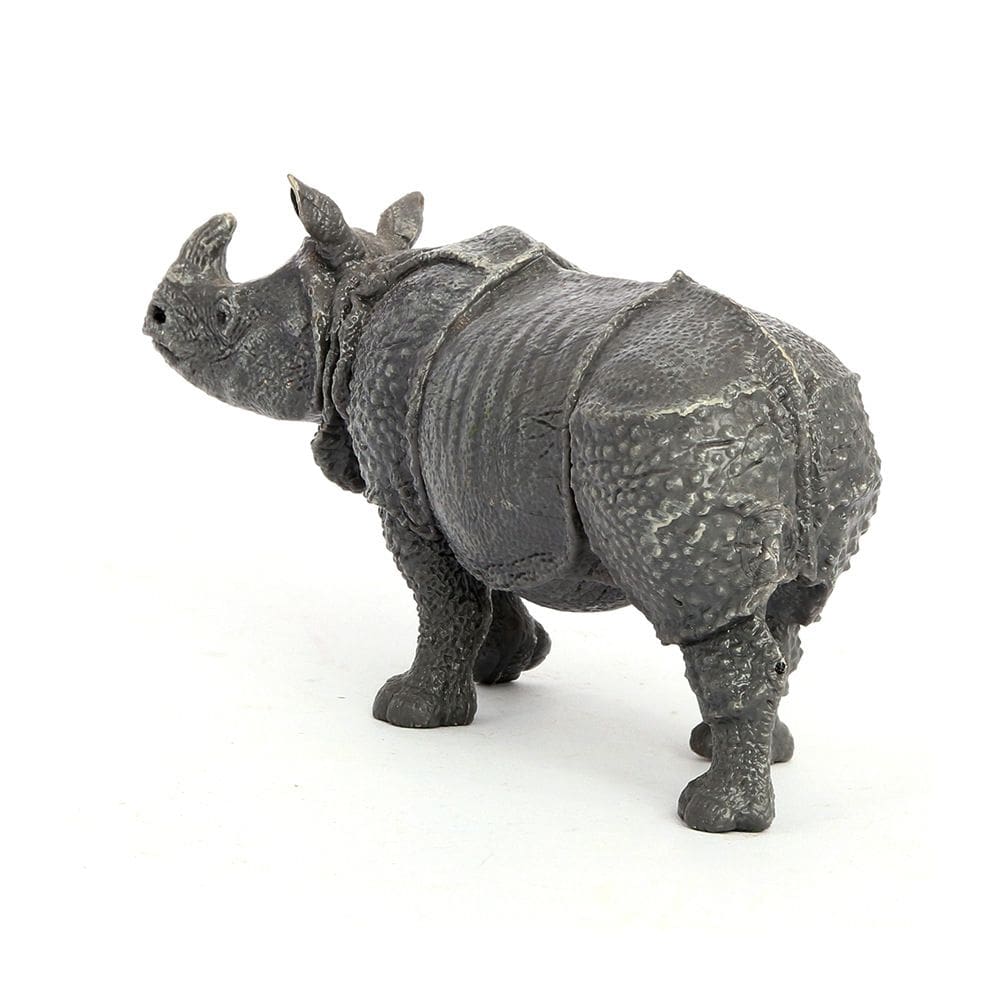 Estatueta realista de PVC, modelo de brinquedo de rinoceronte indiano para crianças