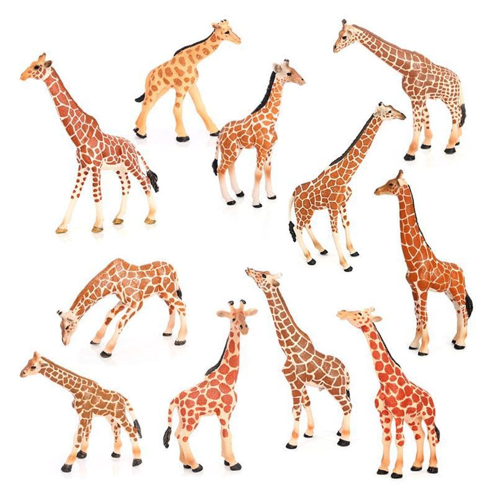 Conjunto de bonecos Giraffe Family, 11 peças de PVC para crianças de mais de 3 anos
