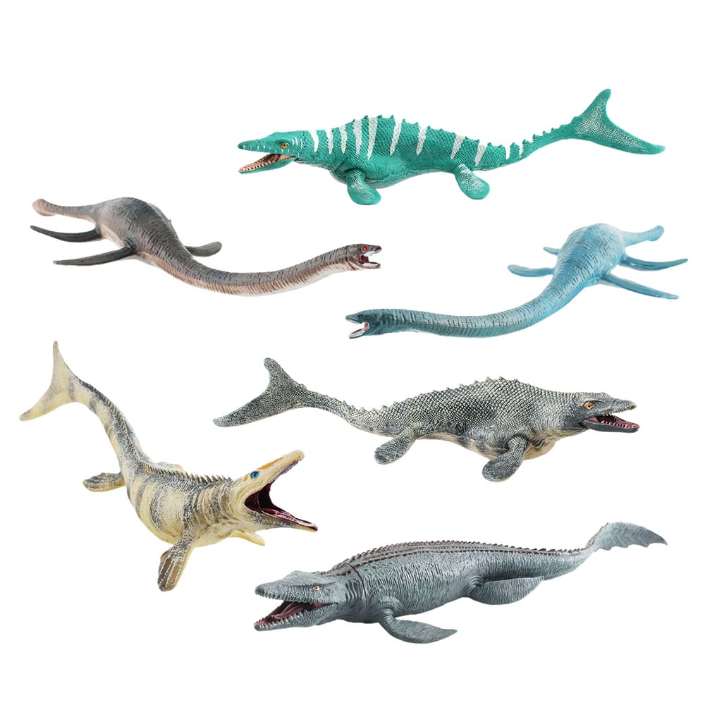 Conjunto de bonecos de brinquedo com criaturas marinhas pré-históricas realistas x6