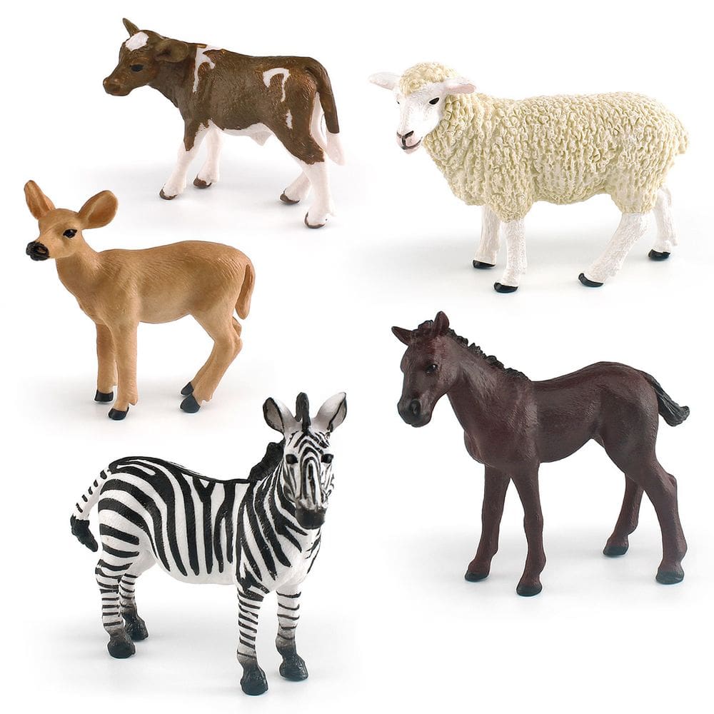 Conjunto de estatuetas de animais selvagens, modelo de PVC, 5 unidades - crianças de 3 anos ou mais