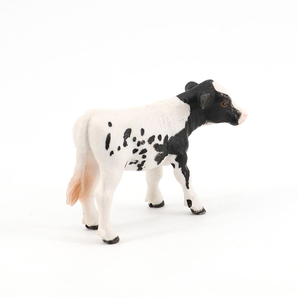 Modelo de brinquedo de vaca em miniatura realista, bezerro holandês para crianças a partir de 3 anos