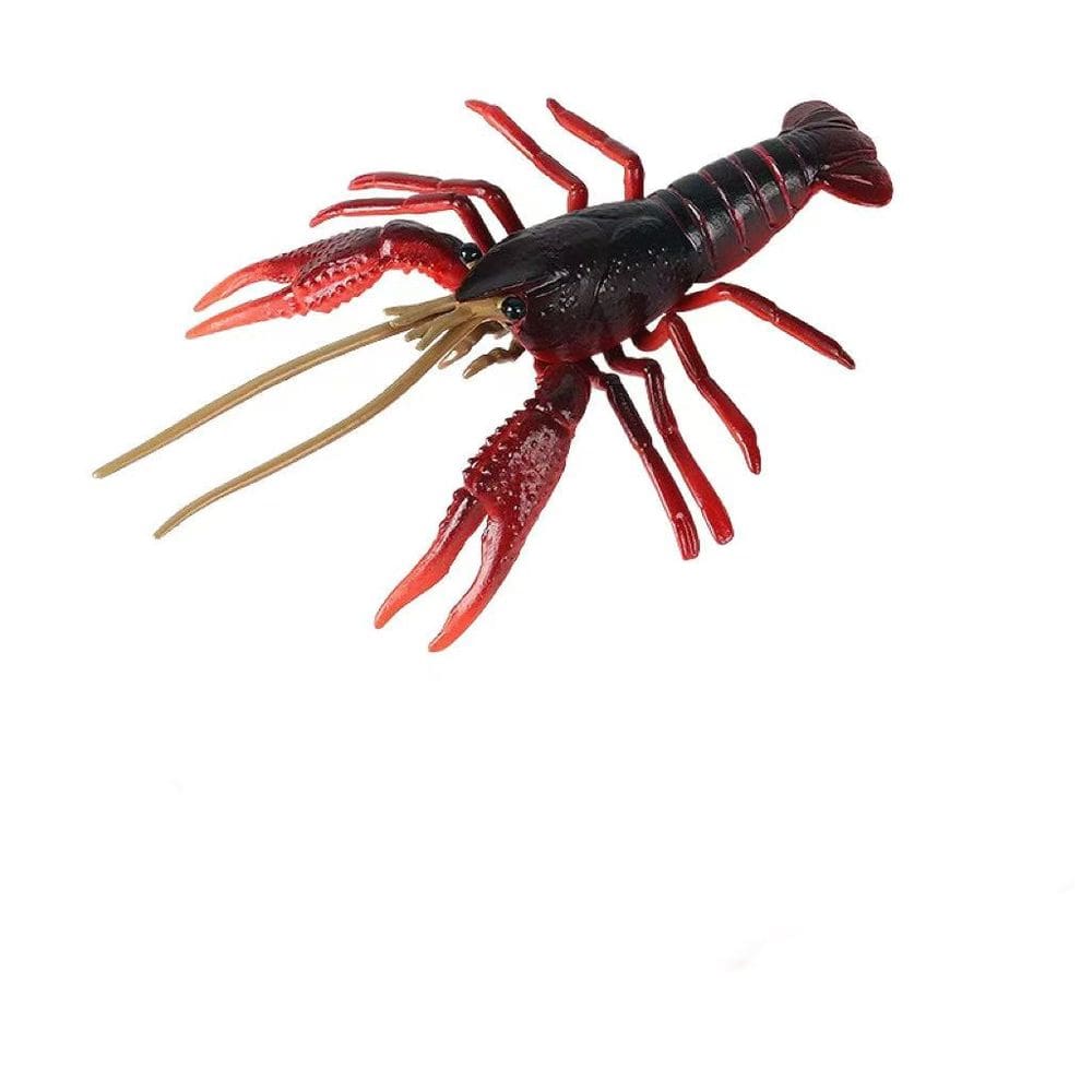 Estatueta de brinquedo realista, lagosta, animal em miniatura do oceano vermelho