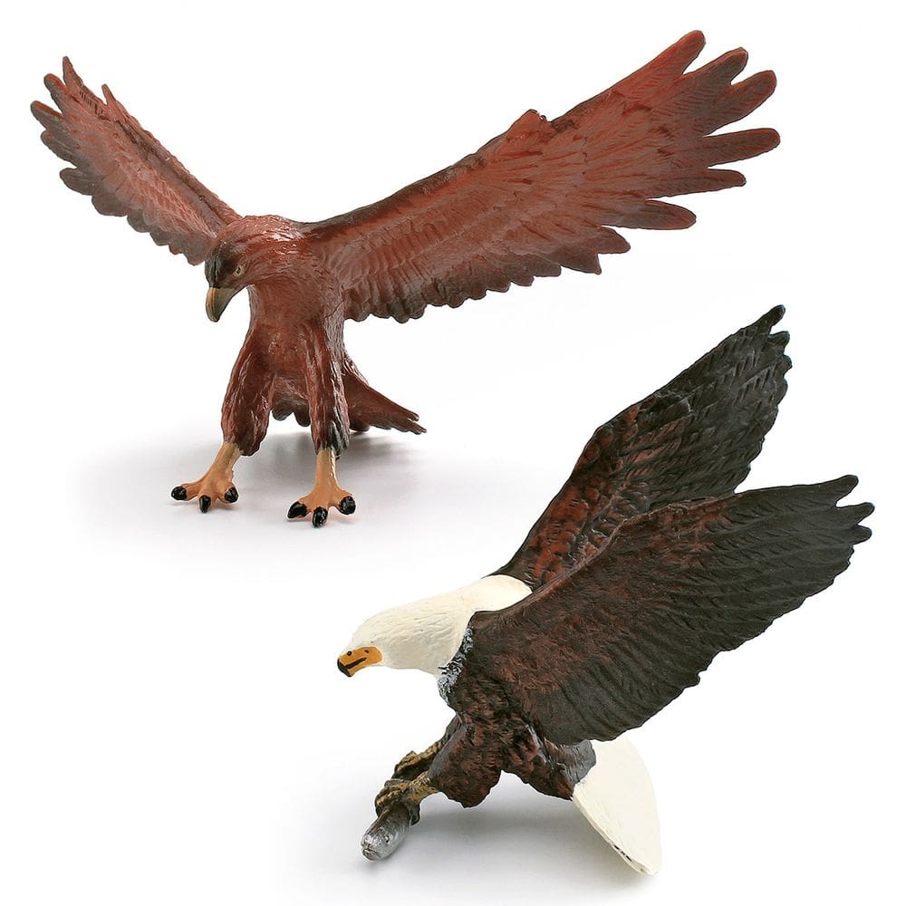 Conjunto de estatuetas Wild Bird of Prey African Fish & Golden Eagle