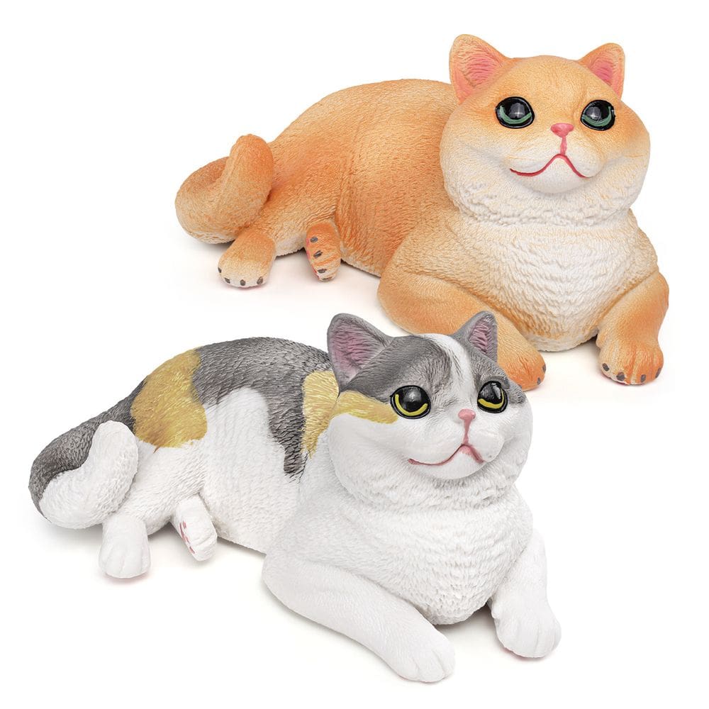 Conjunto de bonecos Realistic Cat, 2 peças, coleção de animais de estimação, decoração infantil