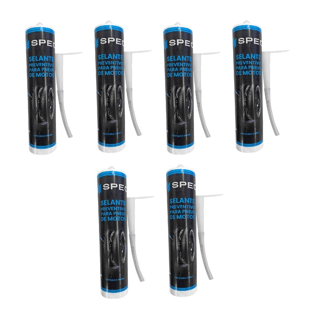kit 6 Frascos selante Pneu Para Moto Anti Furo 300ml cada