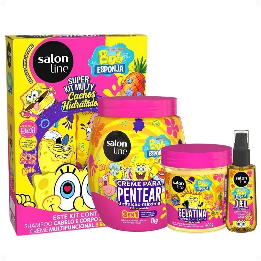 Kit Salon Line Kids Bob Esponja Sos Cachos Completo