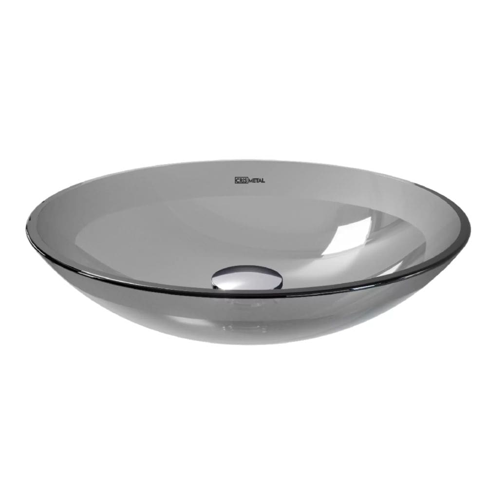 Cuba De Apoio 35x0,8cm Light Vidro Fume - 345 - CRIS-METAL