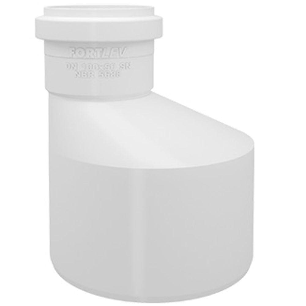 Redução Excentrica Esgoto 75x50mm - 11237551 - Fortlev Reducao Excentrica Esgoto Sn 75x50mm