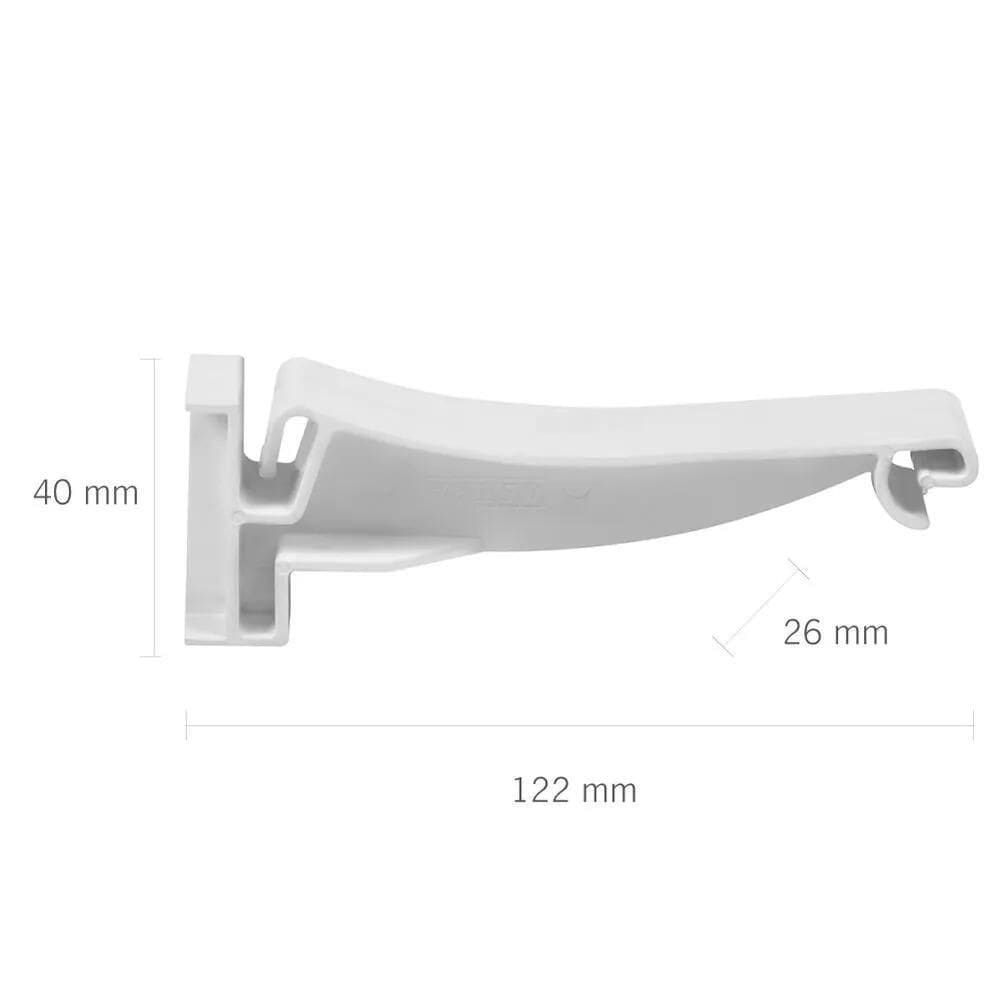 Suporte De Fixação De Calha Branco De 26x122mm - Cal-su*br - Astra Suporte Fixacao De Calha 26x122mm - Cal-su*br - Astra