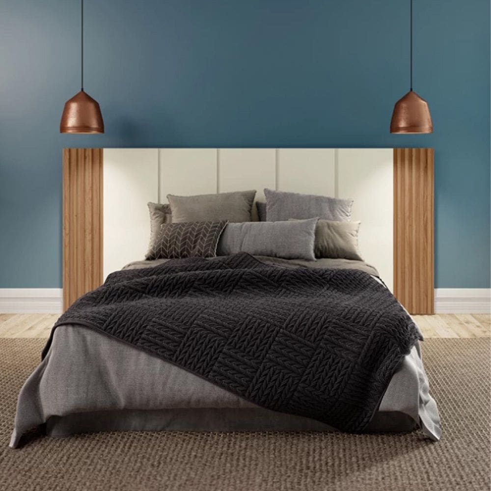 Cabeceira Queen 270cm Ripada TW184 Off White Freijó Dalla Costa