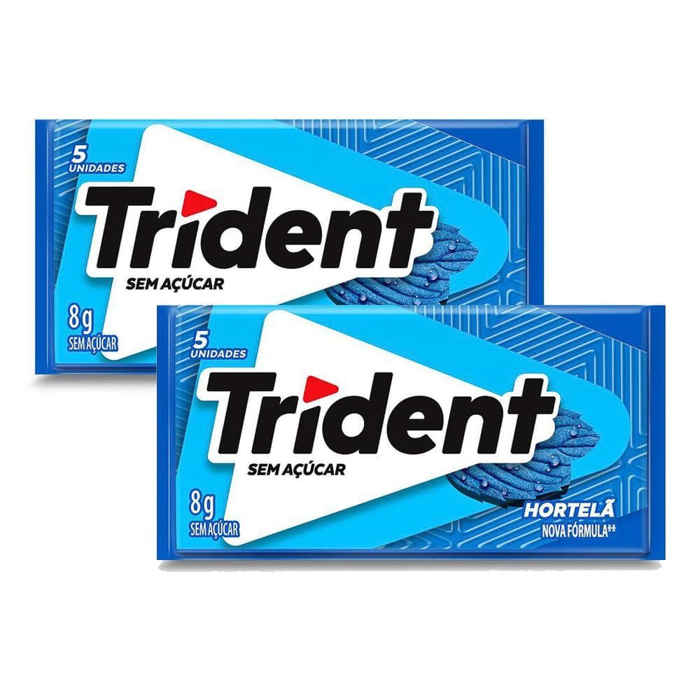 Kit 2 Chiclete Trident Hortelã 8g