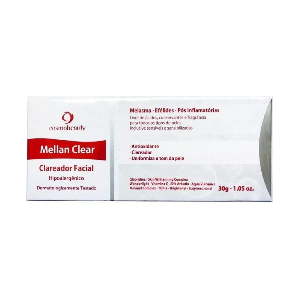 Mellan Clear Creme Clareador Hipoalergênico Cosmobeauty 30g