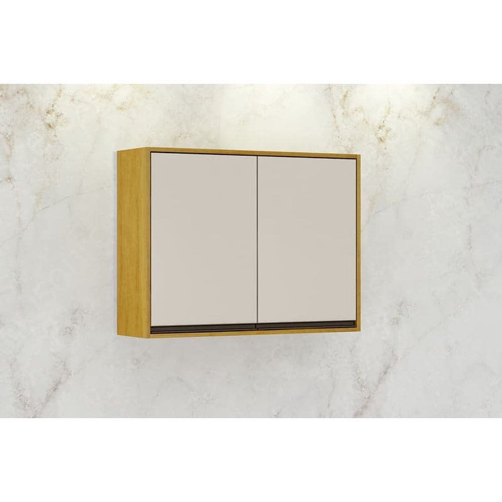 Armário Aéreo 2 Portas - Eduarda-Cinamomo/Off - CHF Móveis