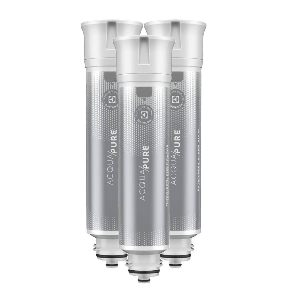 Kit 3 Filtros/Refis Originais de Água Acqua Pure para Purificador Electrolux PE12A/PE12B/PE12G/PE12V/PE12P