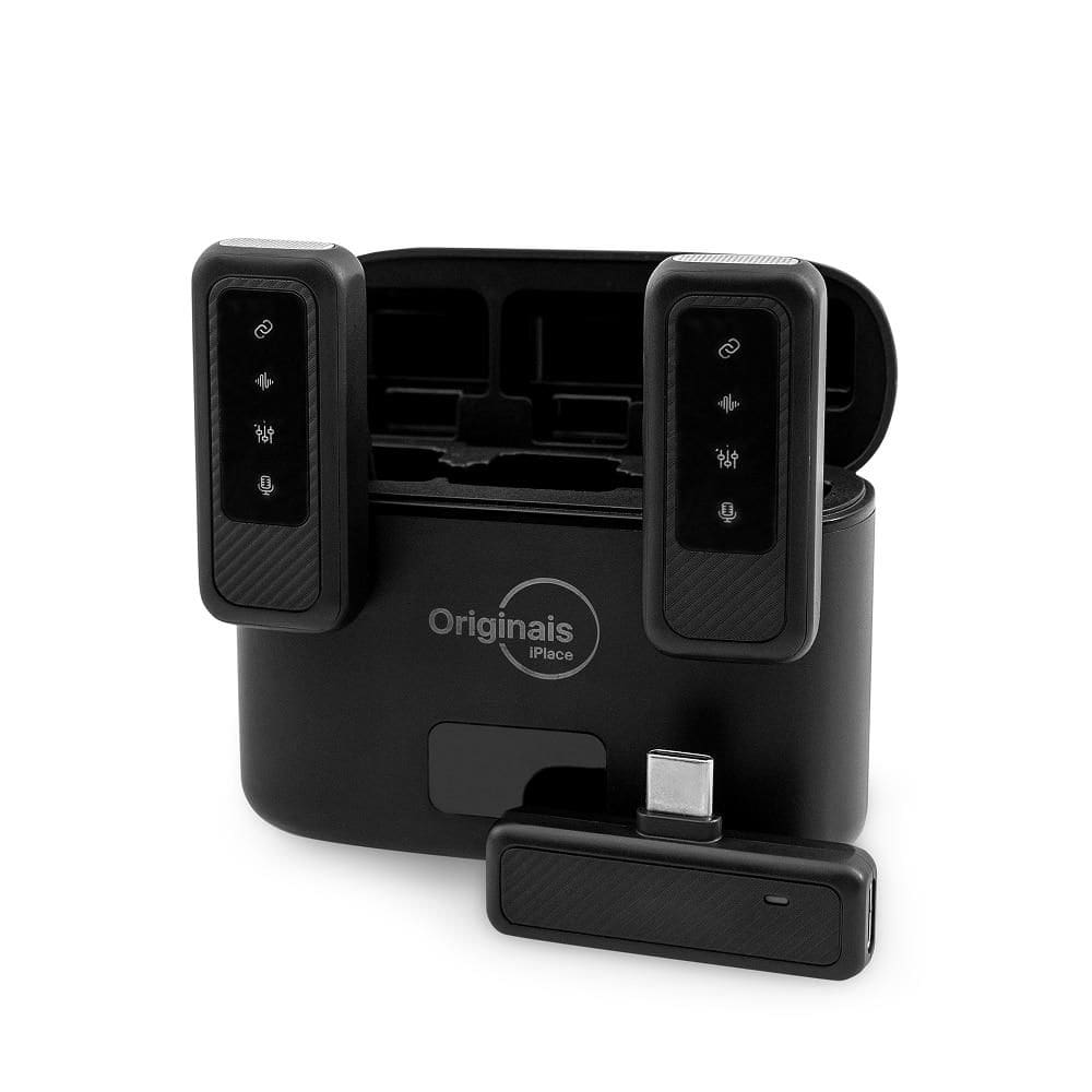 Microfone de Lapela, Duplo, USB-C, Originais iPlace