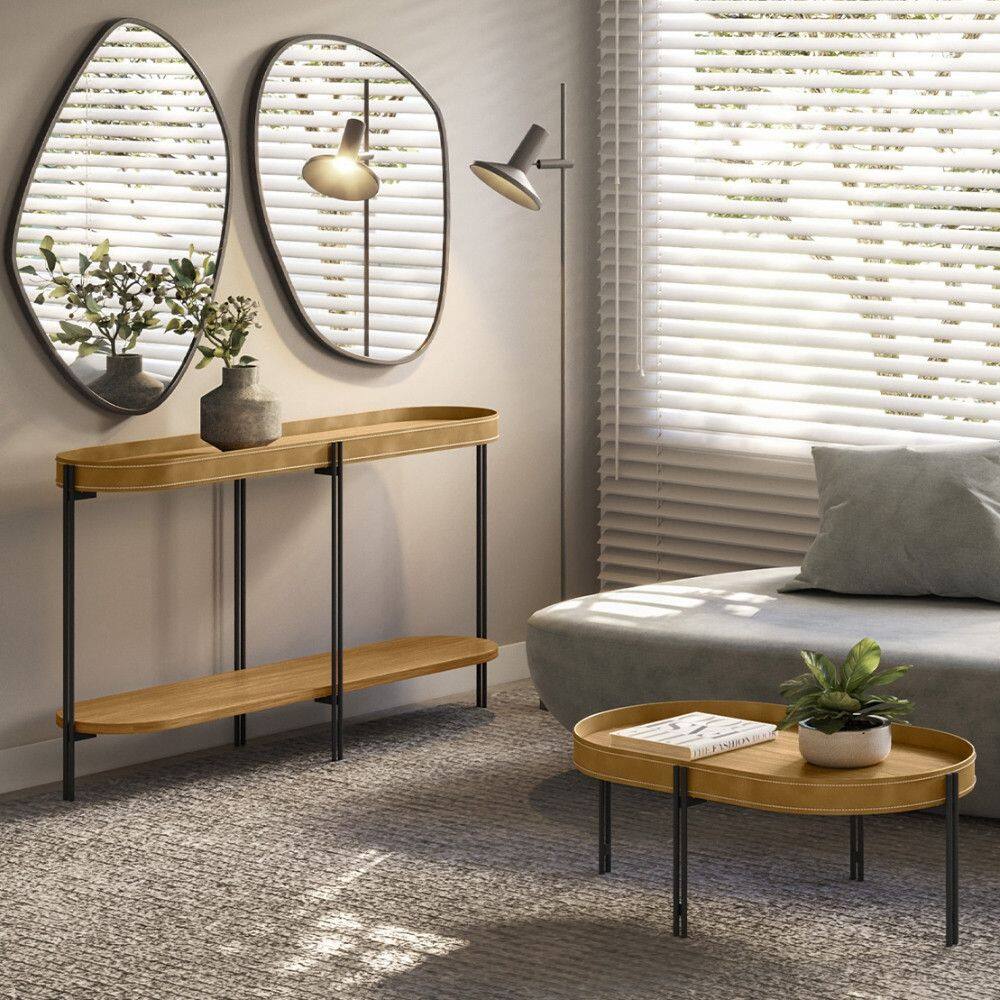 Conjunto Aparador e Mesa de Centro Monaco com Pés metálicos Linea Brasil