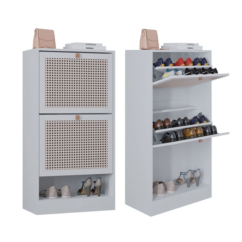 Kit 2 Sapateiras Tropical 2 Portas Multiuso Vertical Poquema