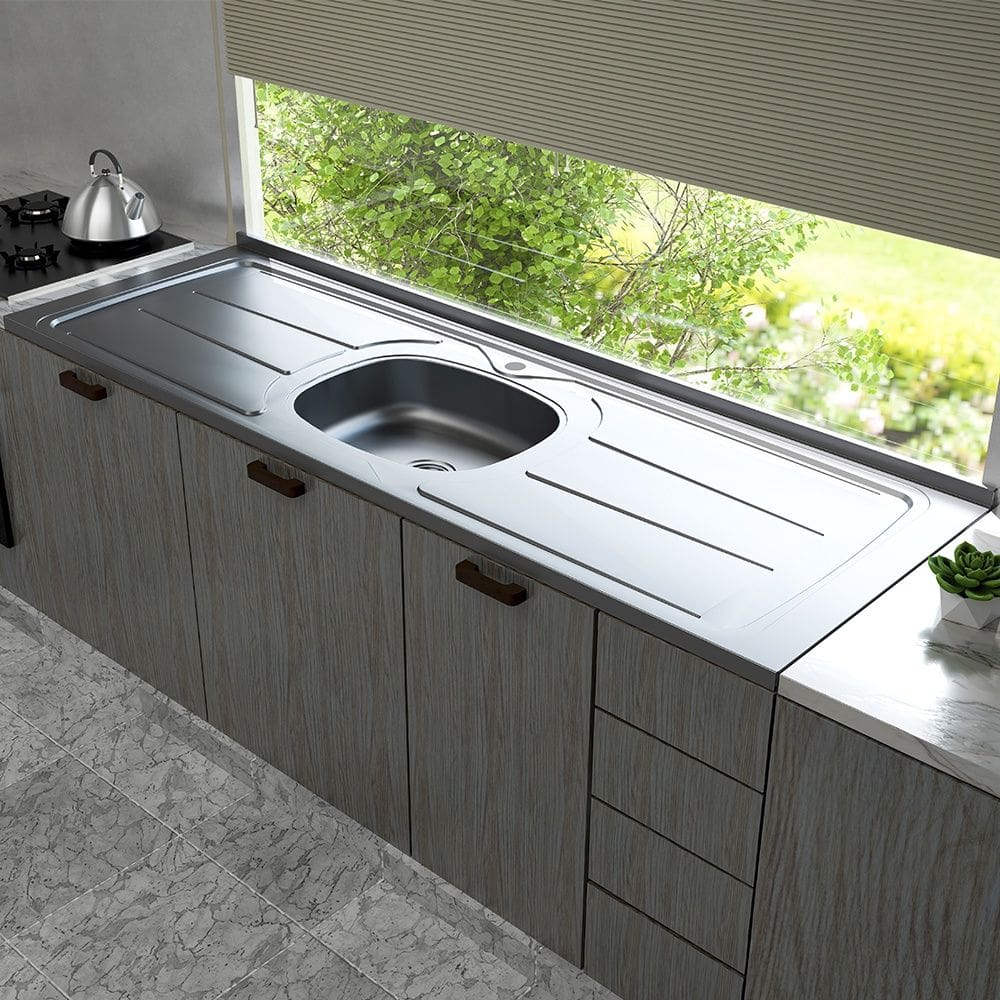 Pia de cozinha Plus 30 de 160x53 com Cuba Concreto Aerado Ghel Plus