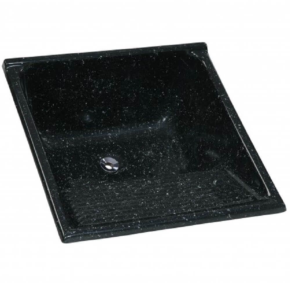 Tanque Sintético Granitado Extra Com 62x62cm Preto Pedra Escura - 507908 - A.j.rorato