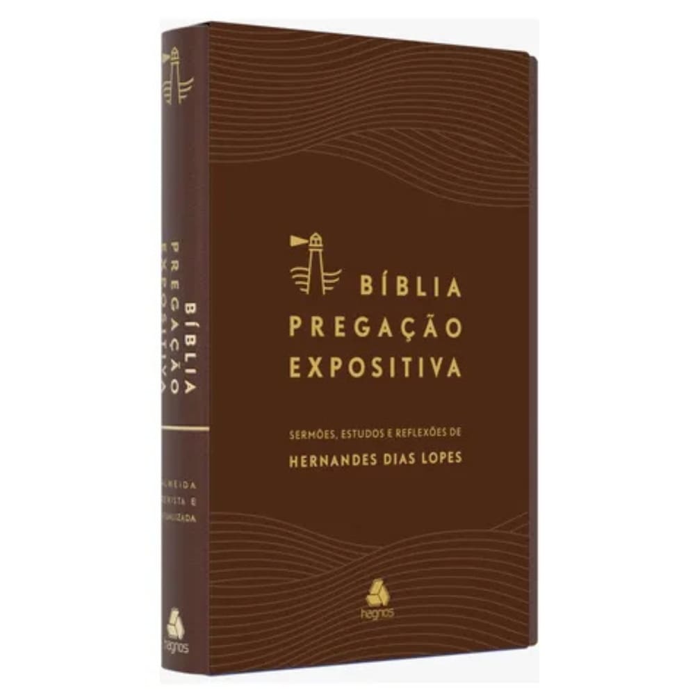 Bíblia Pregação Expositiva RA  PU Luxo Marro Com Borda Dourada, de Dias Lopes, Hernandes. Editora Hagnos Ltda, capa mole