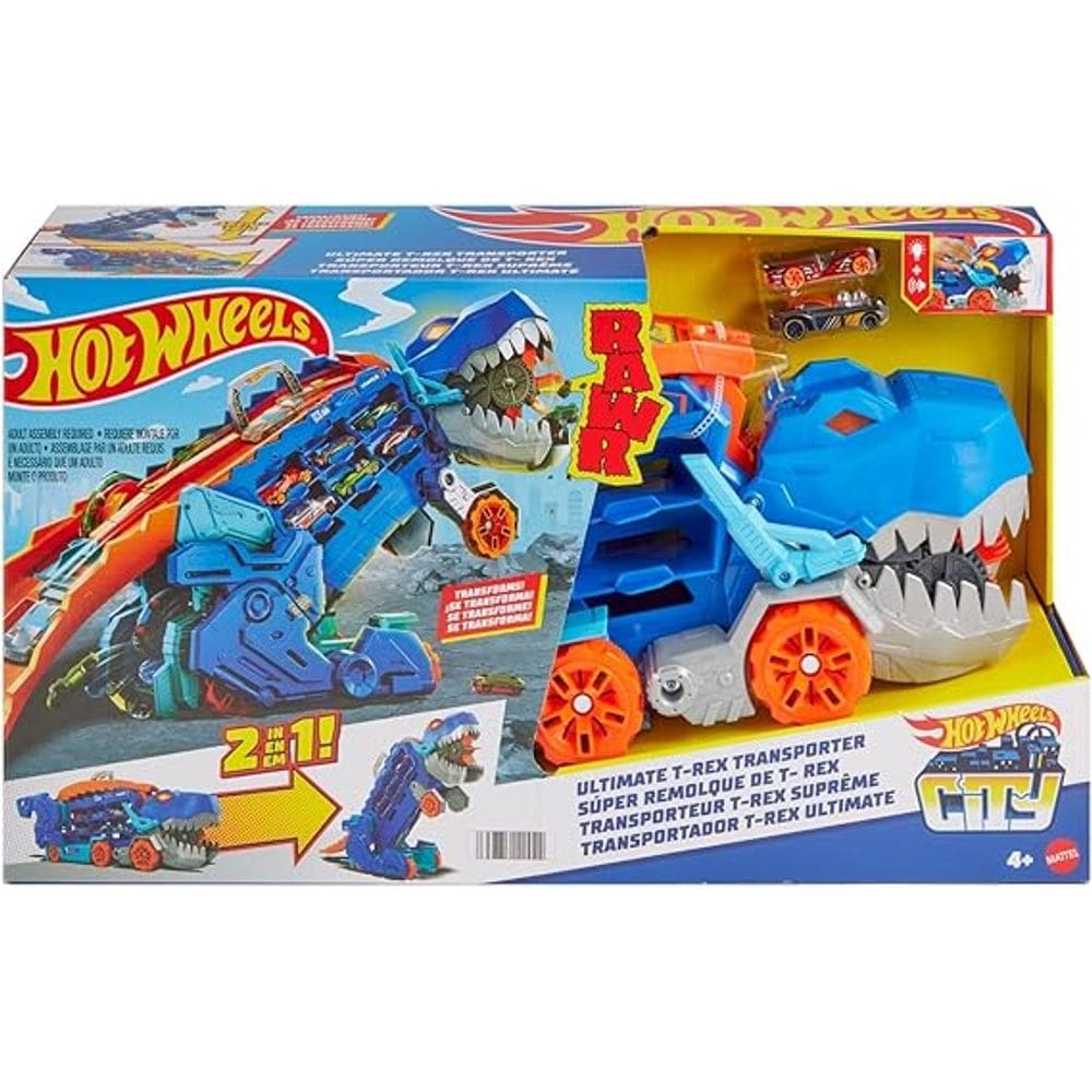 Pista Hot Wheels Super Reboque de T-Rex City Mattel